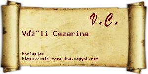 Váli Cezarina névjegykártya